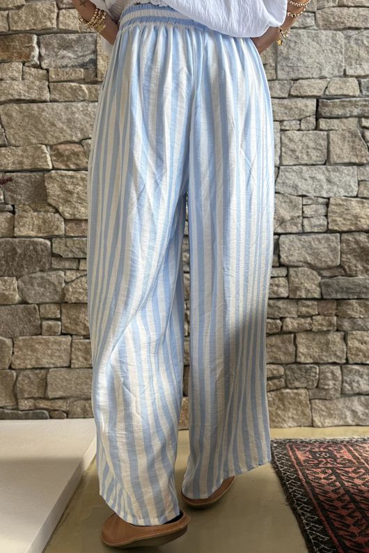 Mallow Stripe Wide Leg Pant Baby Blue /40=